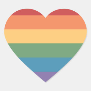 Gay Pride Flag Heathered Heart Sticker