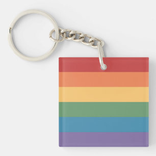 Gay Pride Flag Heathered Key Ring
