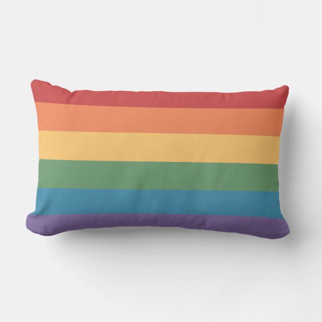 Gay Pride Flag Heathered Lumbar Cushion (Front)
