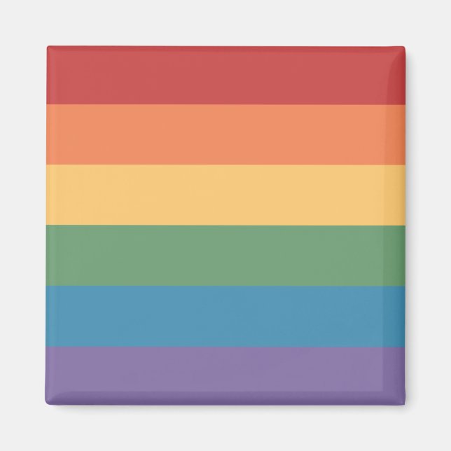 Gay Pride Flag Heathered Magnet (Front)