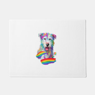 Gay Pride Flag Irish Wolfhound Dog Lover Rainbow P Doormat