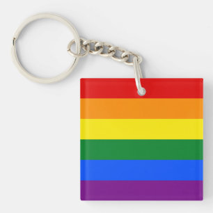 Gay Pride Flag Key Ring