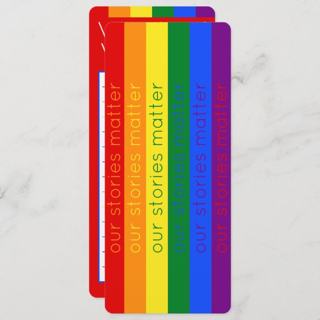 Gay Pride Flag LGBT Rainbow Bookmark (Front/Back)