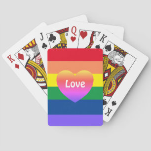 Gay Pride Flag LGBTQ Colourful Rainbow Heart Playing Cards