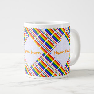 Gay Pride Flag LGBTQ Tiled  Large Coffee Mug