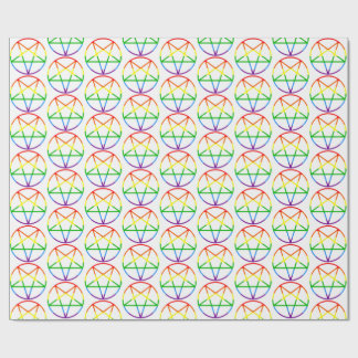 gay pride flag pentagram rainbow wrapping paper