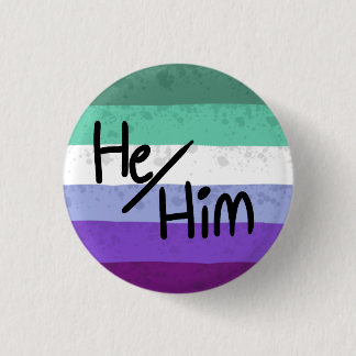 Gay pride flag pronouns pin he/him