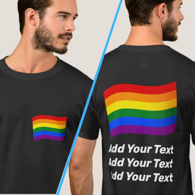 Gay Pride Flag Rainbow Flag LGBTQ Front/Back Print T-Shirt (Creator Uploaded)