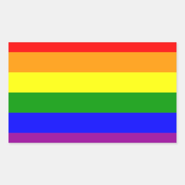 Gay Pride Flag / Rainbow Flag Rectangular Sticker (Front)