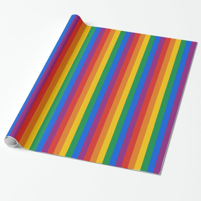 Gay Pride Flag / Rainbow Flag Wrapping Paper (Unrolled)