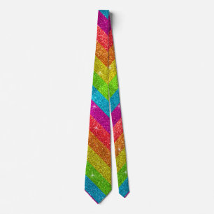 Gay Pride Flag Rainbow Glitter Stripes LGBT Love Tie