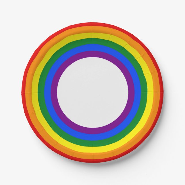 Gay Pride Flag Rainbow Paper Plate (Front)