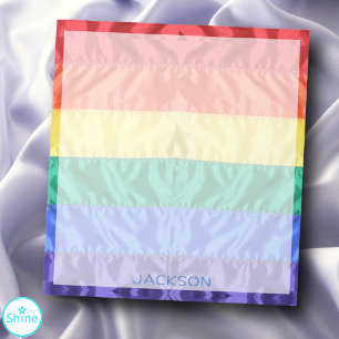 Gay Pride Flag Rainbow Stripe Name Text LGBT LGBTQ Notepad
