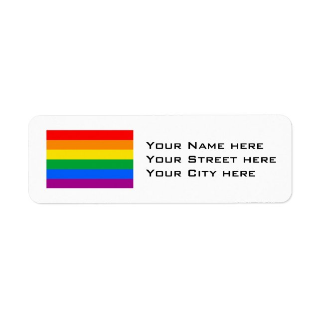 Gay Pride Flag Return Address Label (Front)