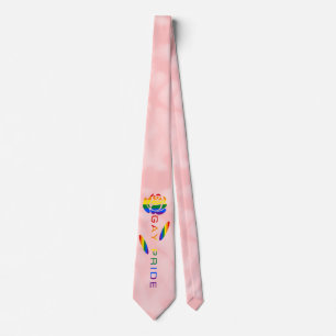 Gay Pride Flag Rose Tie