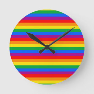 Gay Pride Flag Round Clock