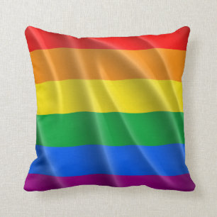 GAY PRIDE FLAG WAVY DESIGN CUSHION