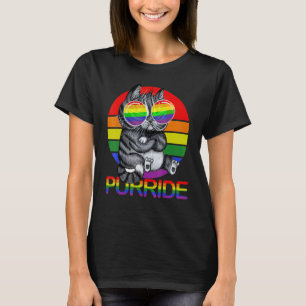 Gay Pride For Women Men Lgbt Daddy Cat Cat  Purrid T-Shirt