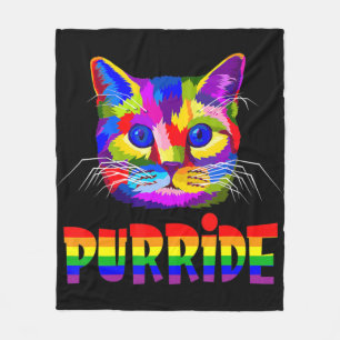 Gay Pride for Women Men LGBT Daddy Cat Gift Purri Fleece Blanket
