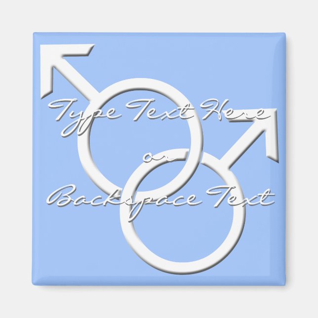 Gay Pride Fridge Magnets Same-Sex Man Love Magnet (Front)