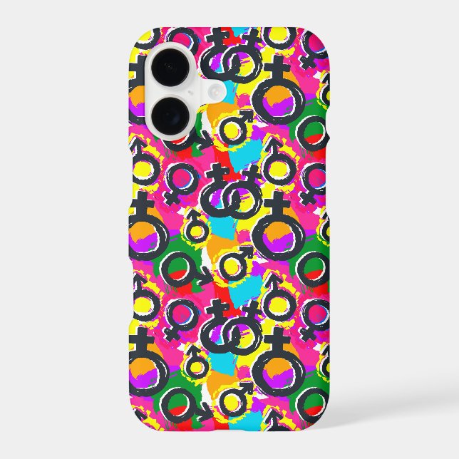 Gay Pride Gender Neon Pattern (Back)