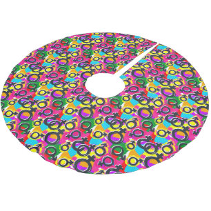 Gay Pride Gender Neon Pattern Brushed Polyester Tree Skirt