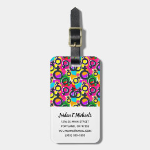 Gay Pride Gender Neon Pattern Luggage Tag