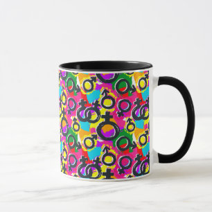 Gay Pride Gender Neon Pattern Mug