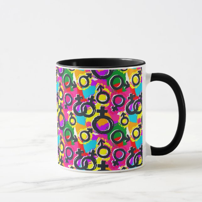 Gay Pride Gender Neon Pattern Mug (Right)