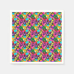 Gay Pride Gender Neon Pattern Napkin