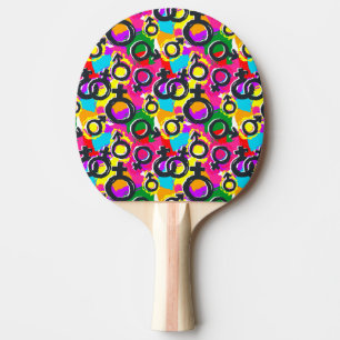 Gay Pride Gender Neon Pattern Ping Pong Paddle