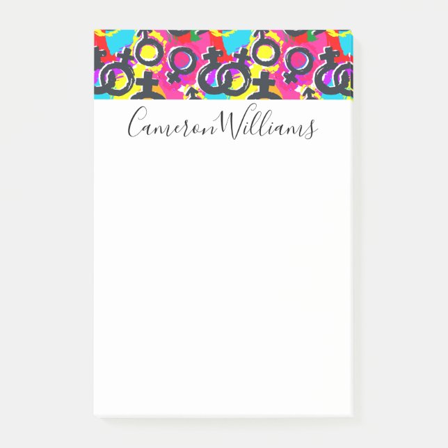 Gay Pride Gender Neon Pattern Post-it Notes (Front)