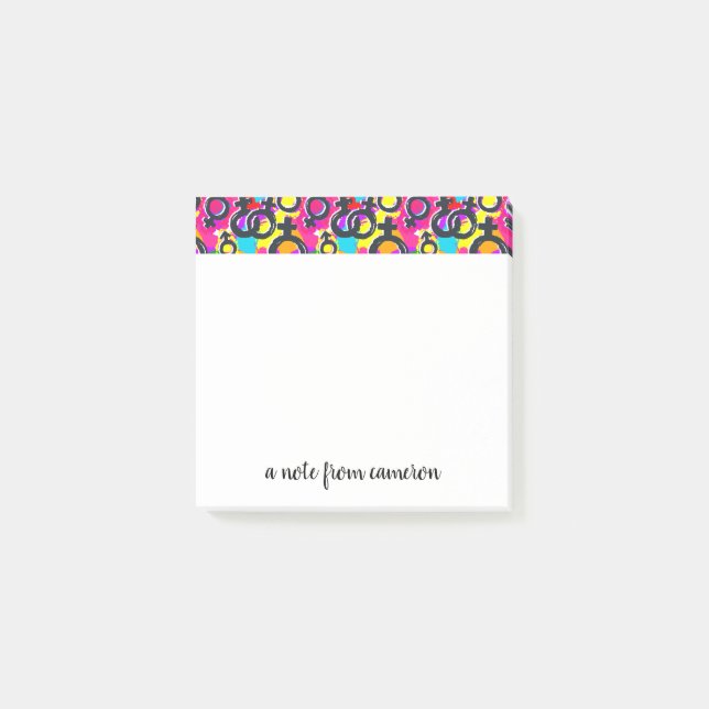 Gay Pride Gender Neon Pattern Post-it Notes (Front)