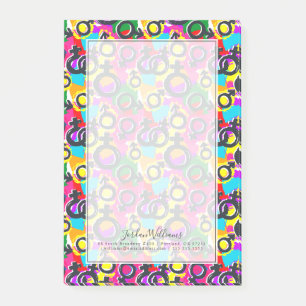 Gay Pride Gender Neon Pattern Post-it Notes