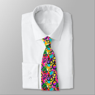 Gay Pride Gender Neon Pattern Tie