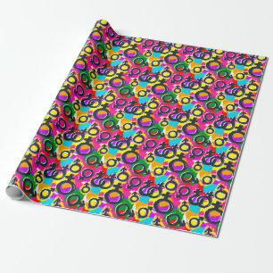 Gay Pride Gender Neon Pattern Wrapping Paper
