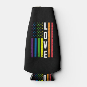 Gay Pride Gifts Men Women LGBT Rainbow Flag Gay Lo Bottle Cooler