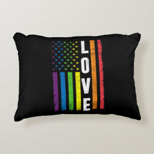 Gay Pride Gifts Men Women LGBT Rainbow Flag Gay Lo Decorative Cushion