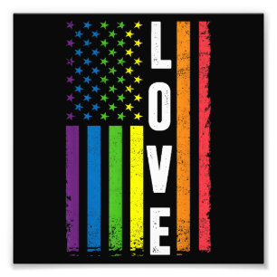 Gay Pride Gifts Men Women LGBT Rainbow Flag Gay Lo Photo Print