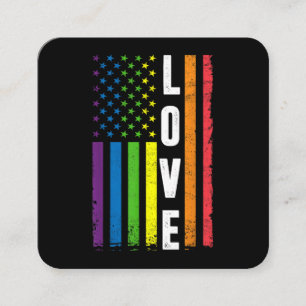 Gay Pride Gifts Men Women LGBT Rainbow Flag Gay Lo Square Business Card