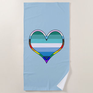 Gay Pride Heart Beach Towel