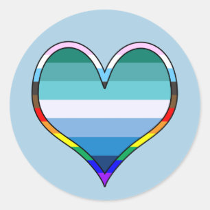 Gay Pride Heart Classic Round Sticker