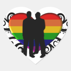 Gay Pride Heart for Men Sticker
