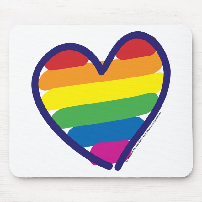GAY-PRIDE-HEART-In-catneato Mouse Pad (Front)