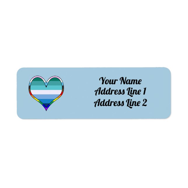Gay Pride Heart Label Return Address Label (Front)