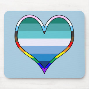 Gay Pride Heart Mouse Pad