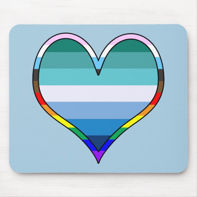 Gay Pride Heart Mouse Pad (Front)