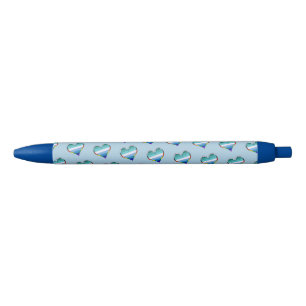 Gay Pride Heart Pattern Black Ink Pen