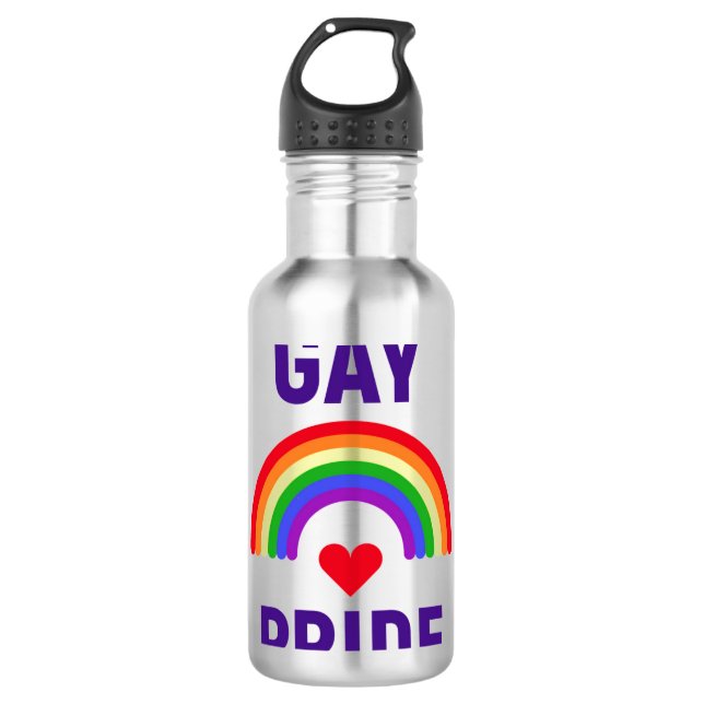 Gay Pride | Heart & Rainbow 710 Ml Water Bottle (Front)