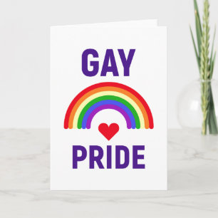 Gay Pride   Heart & Rainbow Card